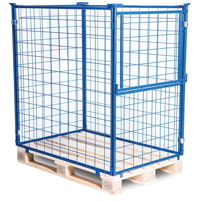 Gitterrahmen für Paletten H1200 mm. Blau. Momentan nicht verfügbar. Tür an der kurzen Seite - 